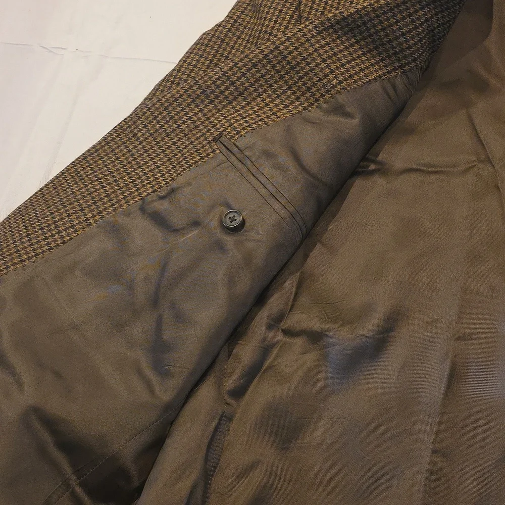 Ralph Lauren Men's Wool/Cashmere Houndstooth Sport Coat Brown 42L‎